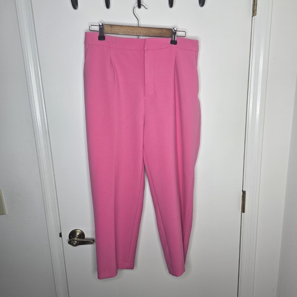 Zara Vibrant Pink Cropped Pants Size Large